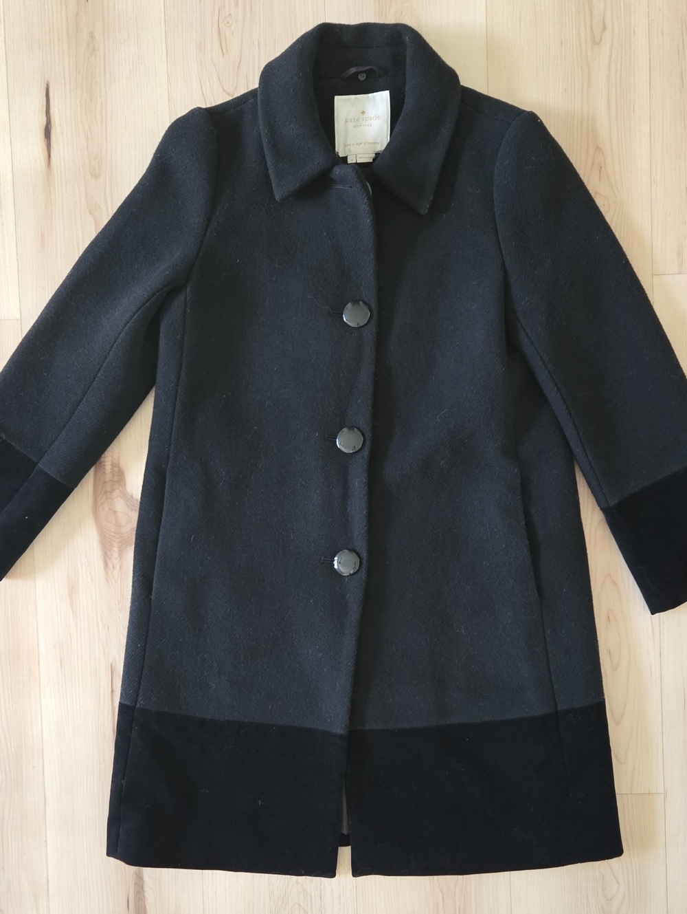 kate spade Wool Blend Coat, Black, Size 0